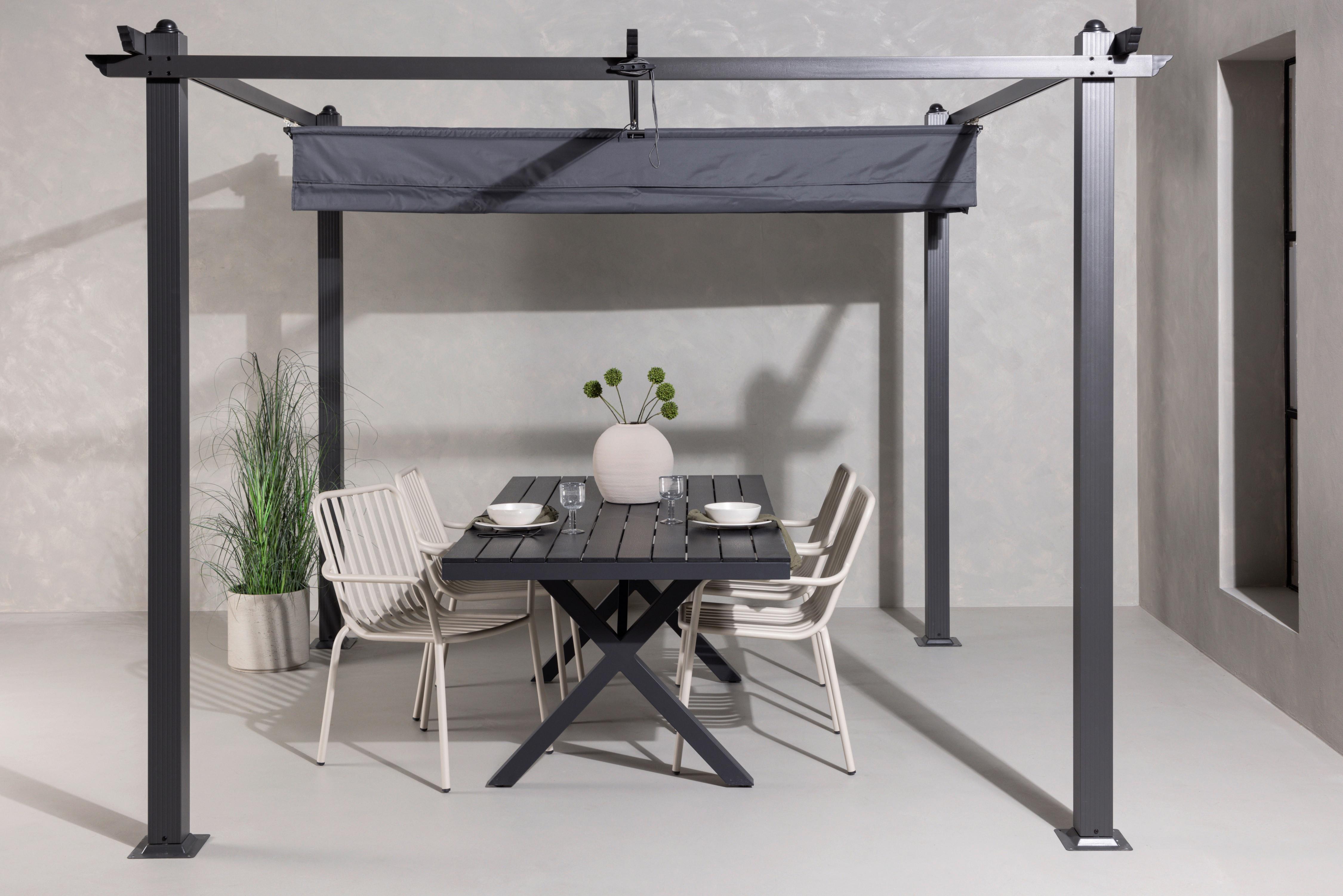 Pavillon Lazio 295x295cm , Gartenpavillon - Dunkelgrau, KONVENTIONELL, Textil/Metall (295/248/295cm) - Gardenson