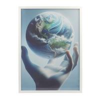 Bilderrahmen Caralina Holz- Dekor Weiß, BxH: 53,3x73,3 cm - Weiß, Basics, Glas/Holz (53,3/73,3/1,5cm) - Luca Bessoni