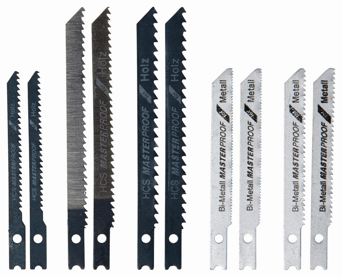 Stichsägeblätter 10-Tlg. Aus Metall für B+d, Skil, Kress - Silberfarben/Schwarz, KONVENTIONELL, Metall