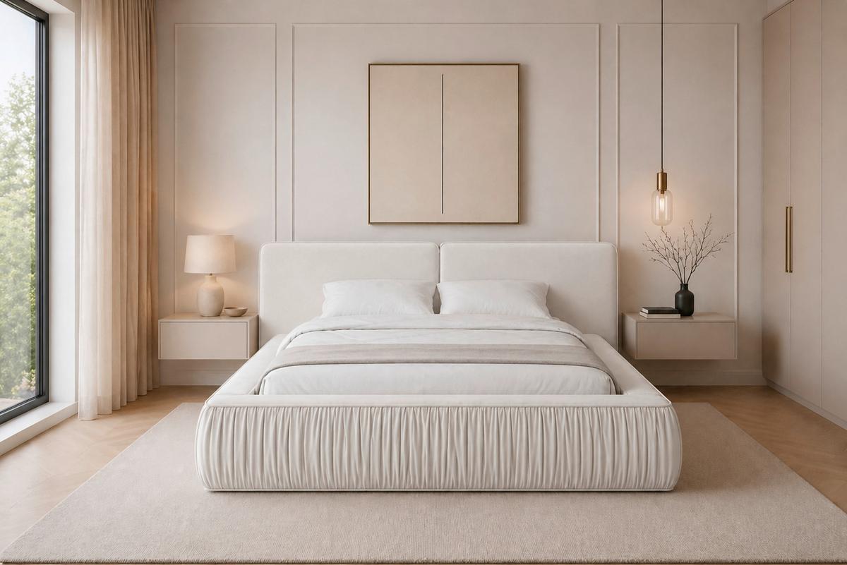 POLSTERBETT Vanessa Creme 160x200cm - Creme/Schwarz, MODERN, Holz/Metall (160/200cm) - MID.YOU