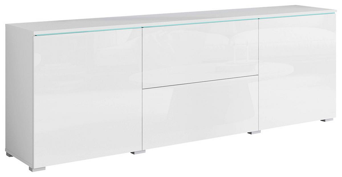 NÍZKÁ KOMODA VERA 181 - bílá/šedá, Trend, kompozitní dřevo/plast (180/61,8/34,5cm) - P & B