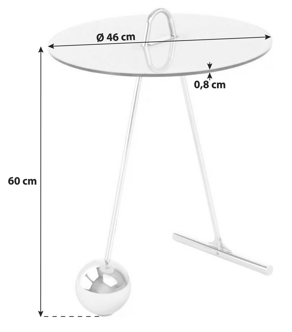Príručný stolík JAN - čierna/zlatá, Basics, kov/sklo (46/60cm)