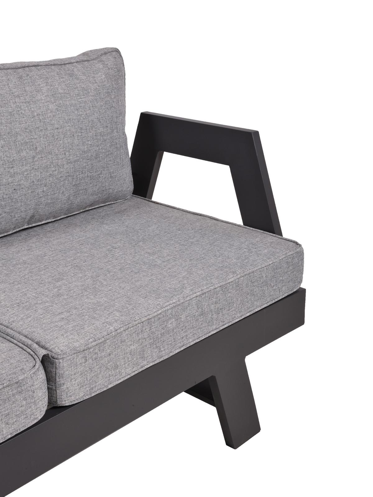 Loungegarnitur Donna - Schwarz/Grau, Basics, Kunststoff/Textil - Gardenson