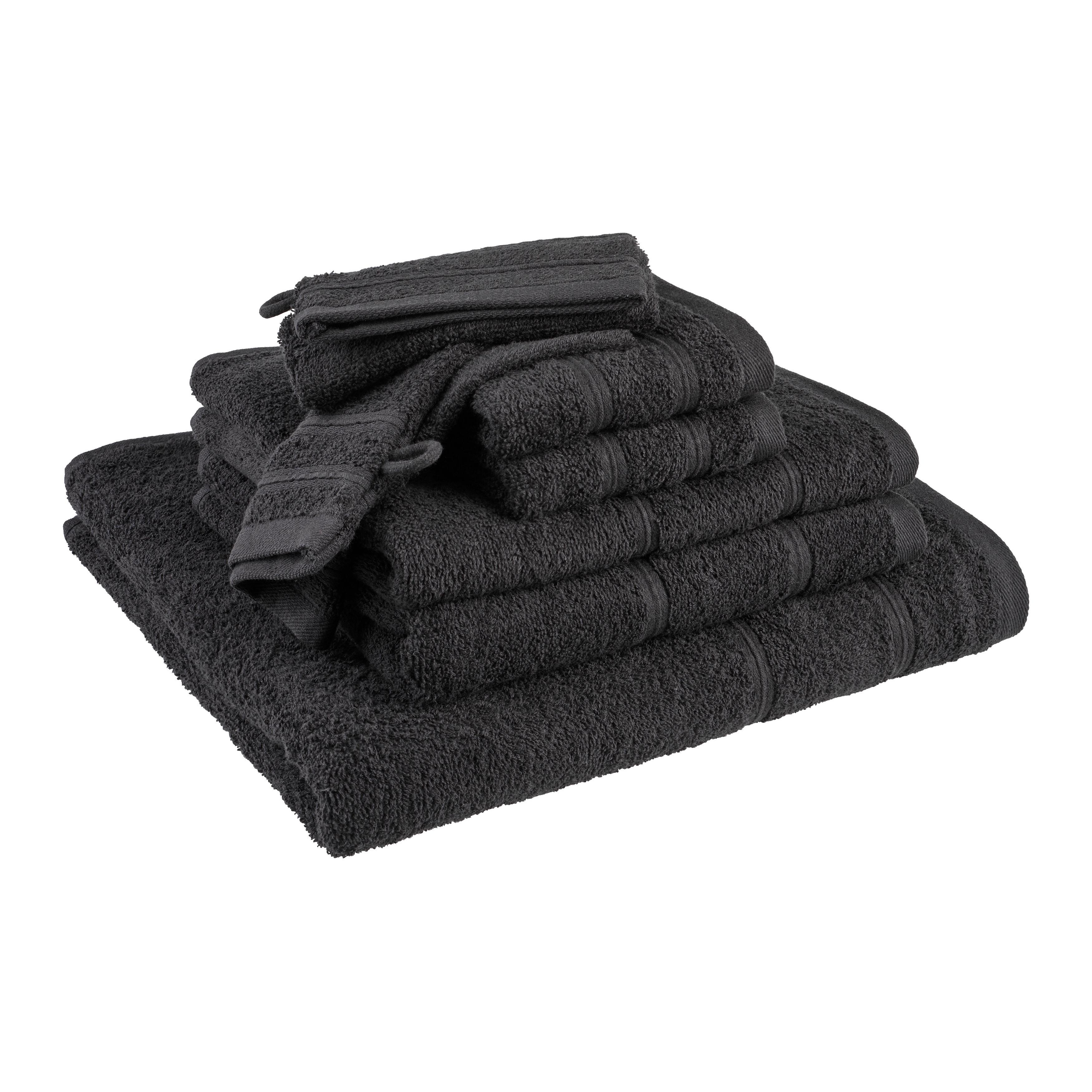 SADA RUČNÍKŮ A OSUŠEK MELANIE - černá, textil (25/35/8cm) - Mömax