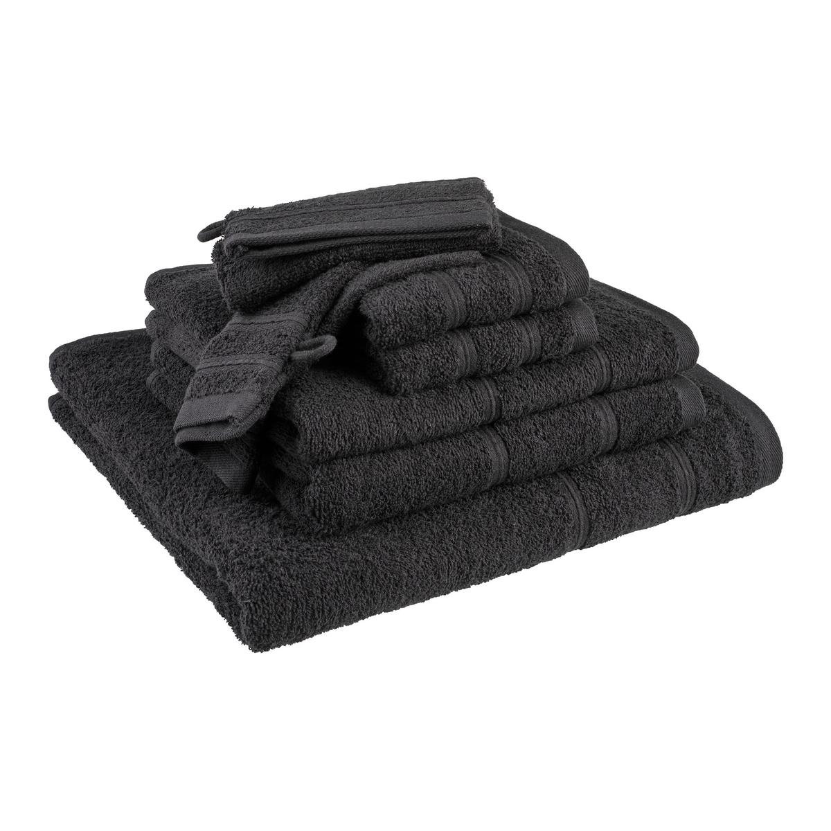 SADA RUČNÍKŮ A OSUŠEK MELANIE - černá, textil (25/35/8cm) - Mömax