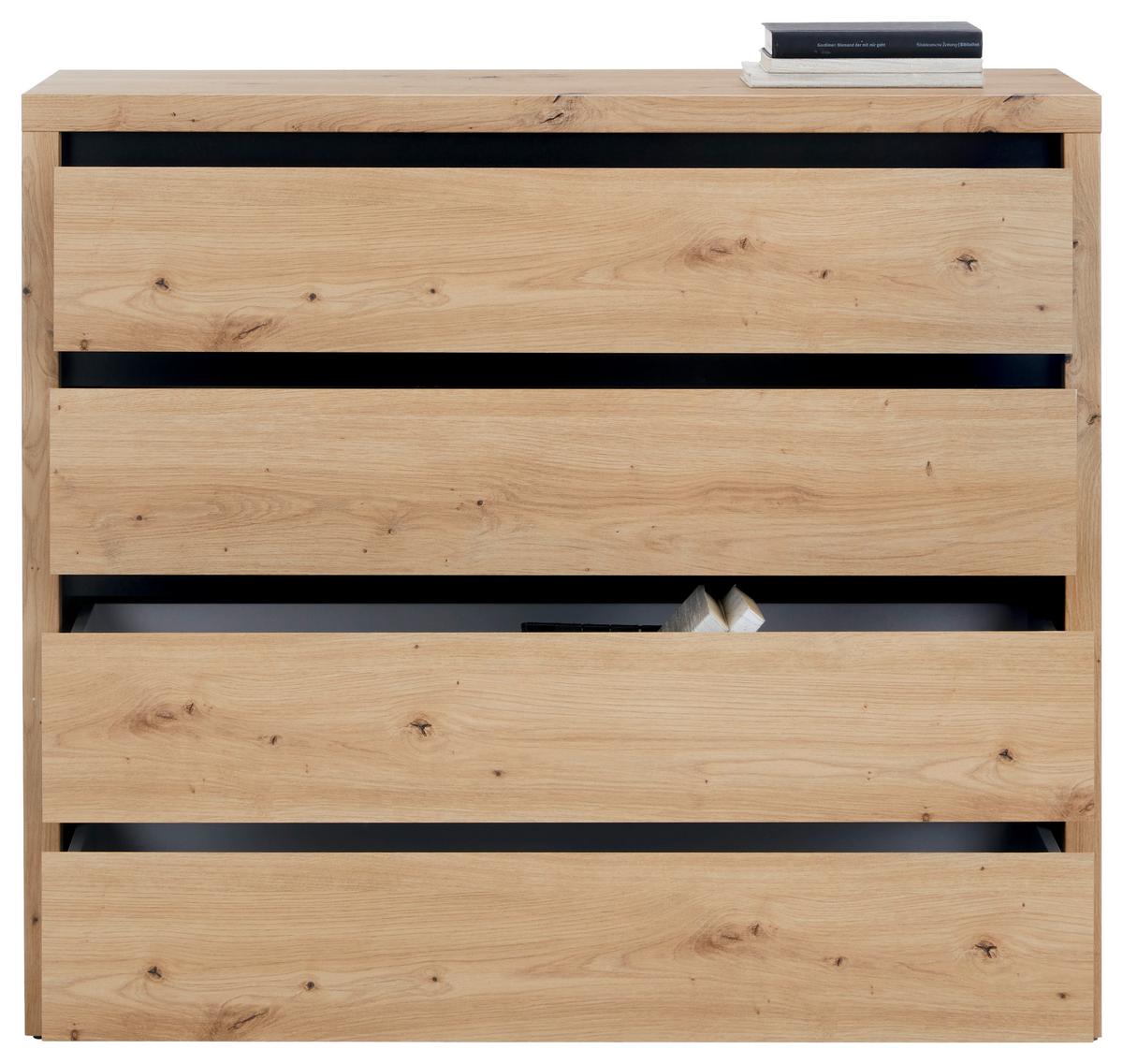 KOMODA LARIOS C -EXKLUSIV- - čierna/dub artisan, Modern, kompozitné drevo (105/91/40cm) - Mömax