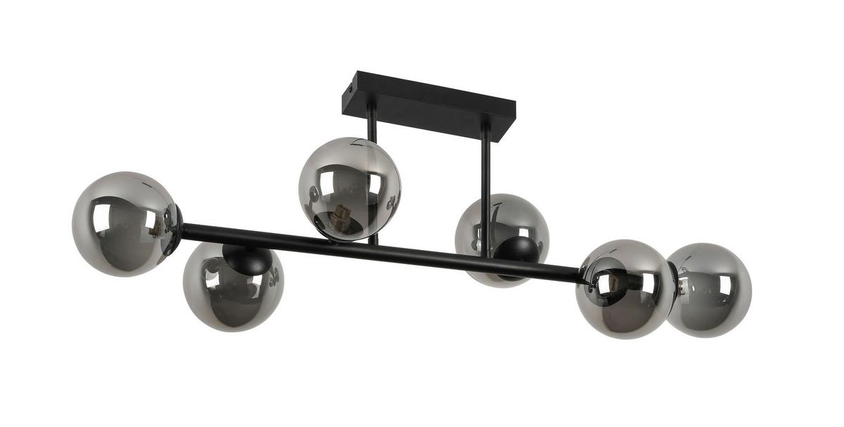 Stropné svietidlo Lisib,Š/V: 85/28cm,čierna - čierna/chrómová, Modern, kov/sklo (85/28/27cm) - Modern Living