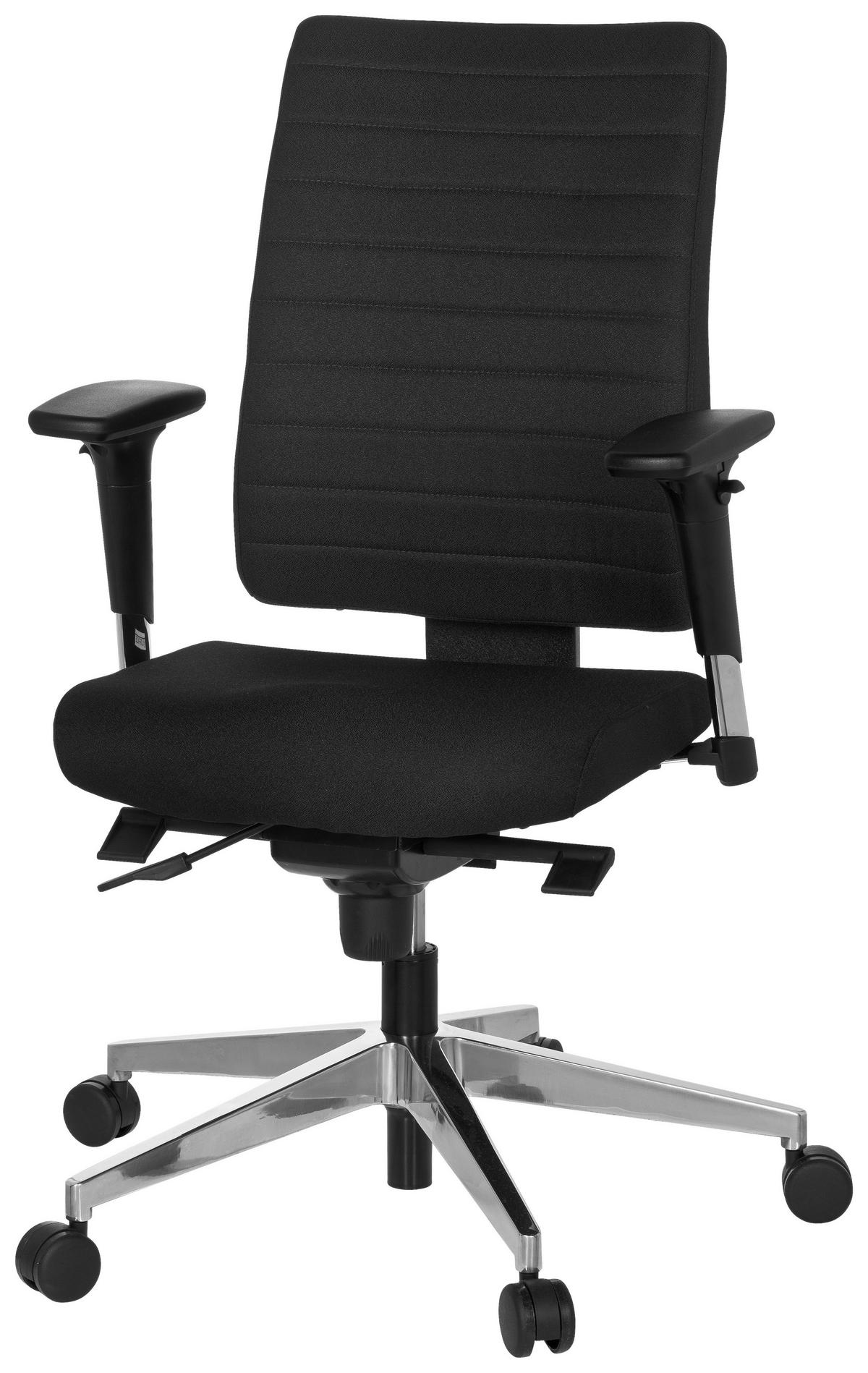 Drehstuhl Pro-Tec 350 Schwarz - Chromfarben/Schwarz, MODERN, Kunststoff/Textil (57/123/45cm) - MID.YOU