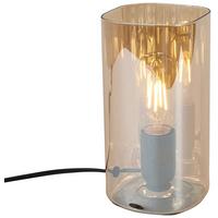 TISCHLEUCHTE Smoky - Bernsteinfarben/Schwarz, Design, Glas/Kunststoff (10/10/20cm) - Luca Bessoni