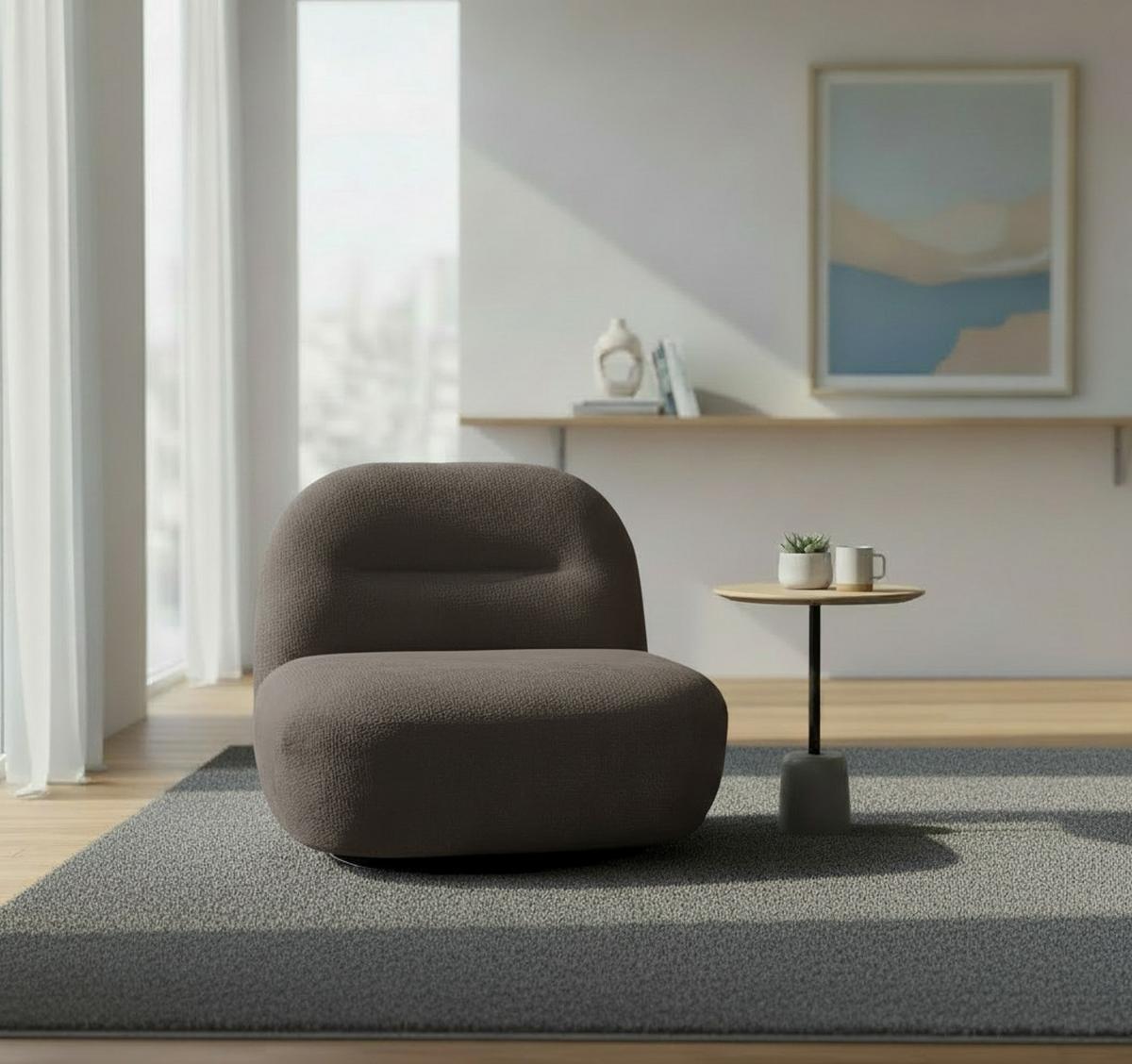 Relaxsessel Bunty Mokka B: 85 cm - Schwarz/Mokka, Basics, Textil (85/74/85cm) - Livetastic