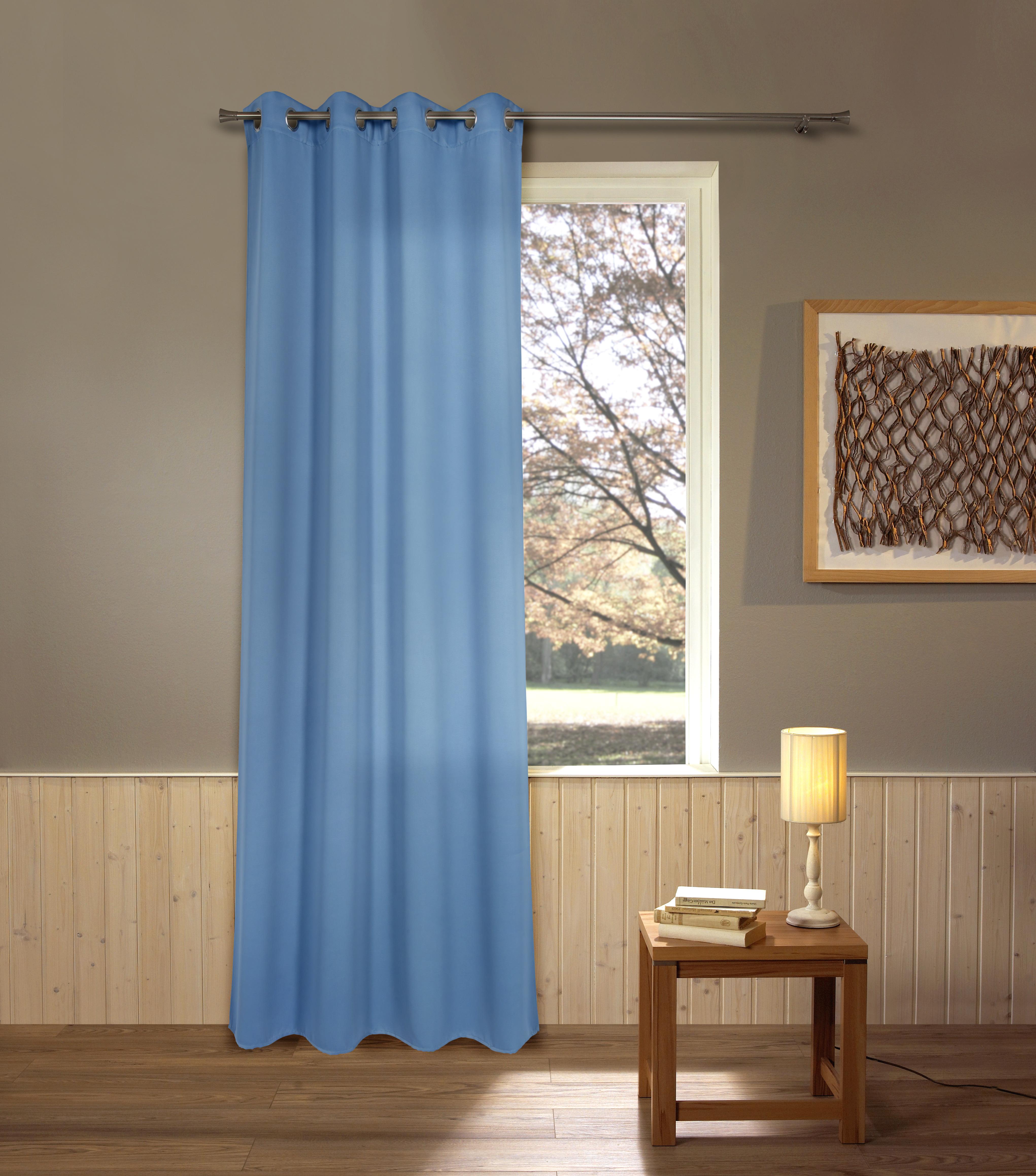 Vorhang Mit Ösen Elma B: 140cm, Petrol - Petrol, ROMANTIK / LANDHAUS, Textil (140/245cm) - James Wood