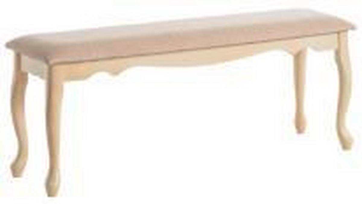 Garderobenbank Queen Anne Creme L: 120 Cm - Creme, Design, Holzwerkstoff/Textil (120/44/35cm) - MID.YOU