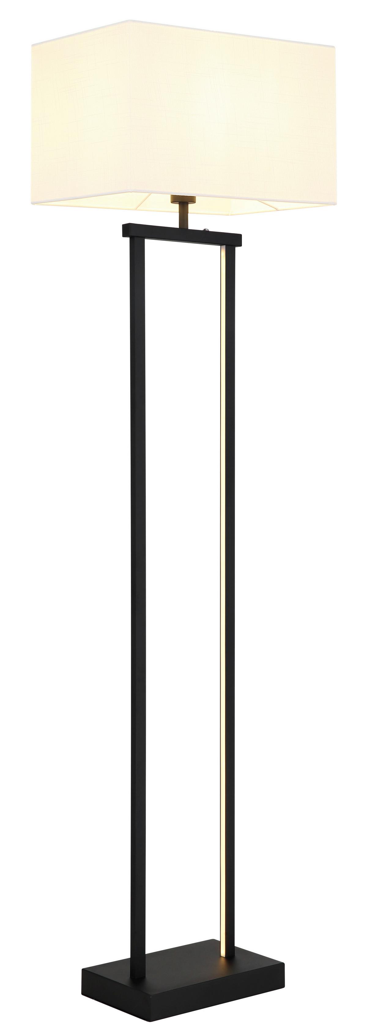 LED-STEHLEUCHTE Schwarz, ca. 40x27x153 cm - Schwarz/Weiß, Design, Kunststoff/Textil (40/27/153cm) - Globo