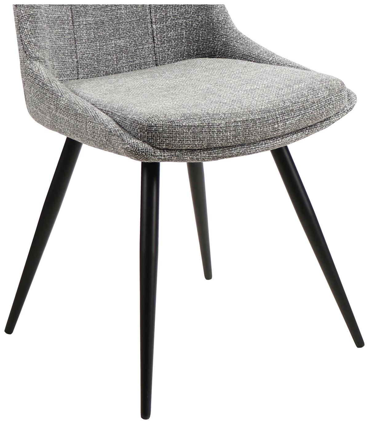 Esszimmerstuhl Corinna Grau Gepolstert - Hellgrau/Schwarz, MODERN, Holz/Textil (49/88/59cm) - MID.YOU