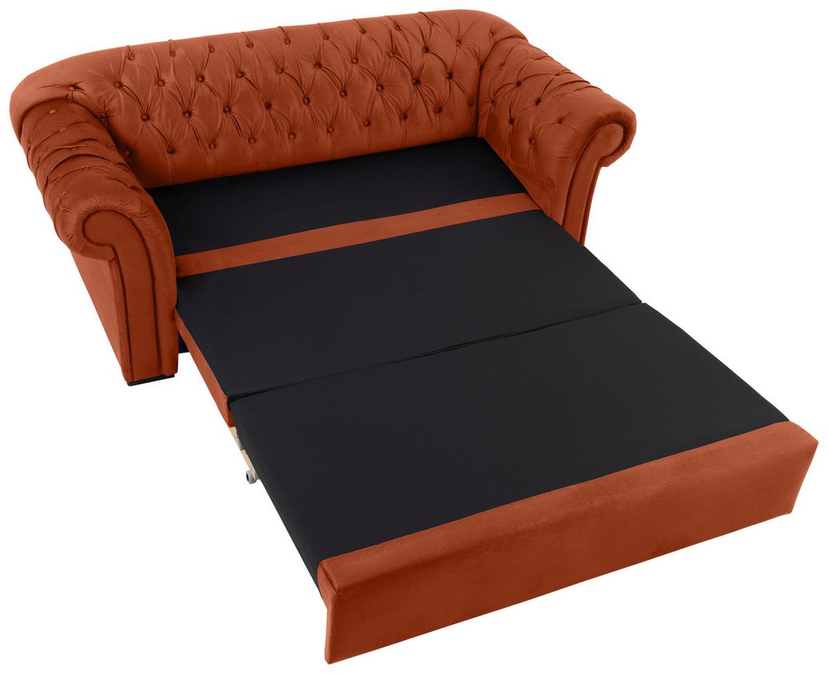 Schlafsofa Cupido - Rostfarben/Schwarz, Design, Textil (213/86/99cm) - MID.YOU