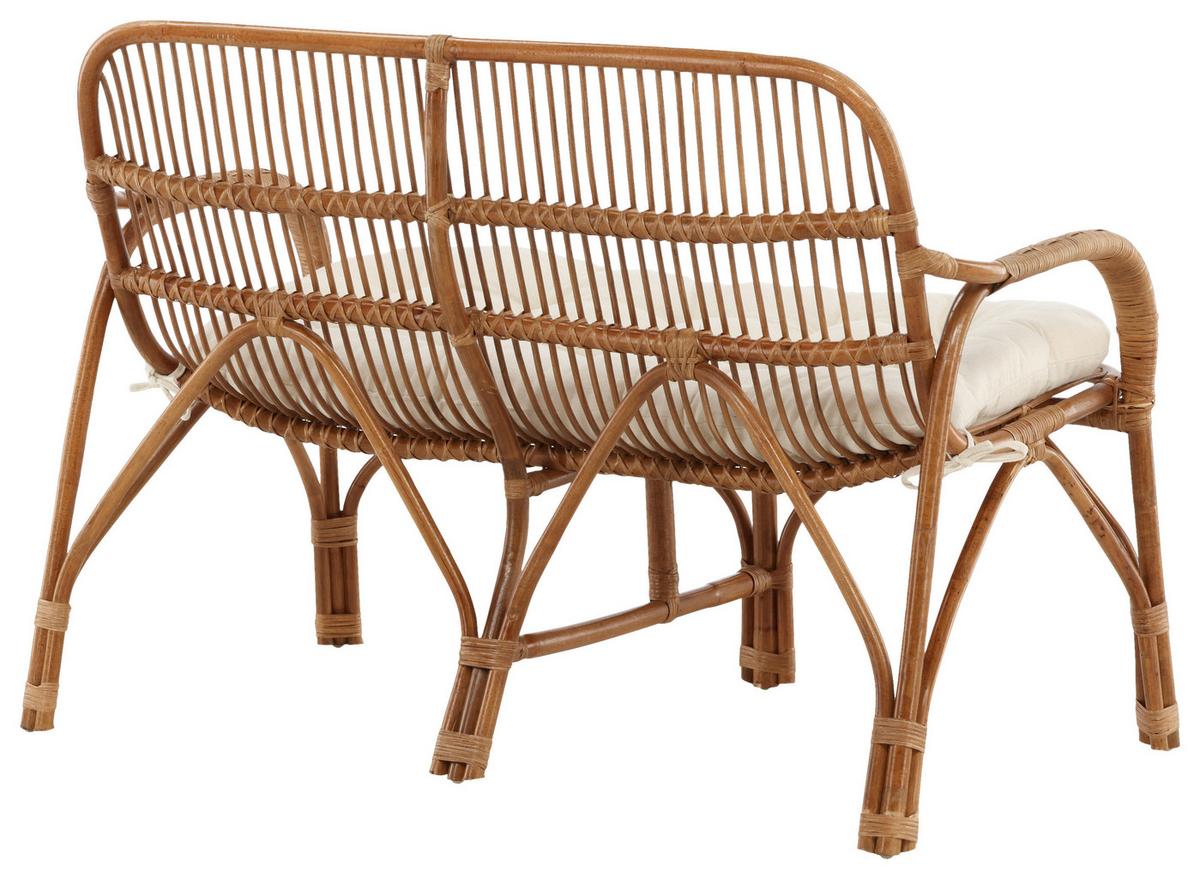 Loungesofa Nella Aus Holz - Naturfarben/Weiß, KONVENTIONELL, Holz (130/93/82cm) - Gardenson