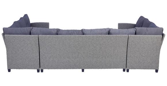 Loungegarnitur 6-Tlg Athena in Rattan-Optik mit Kissen - Schwarz/Grau, MODERN, Glas/Kunststoff - Beldano