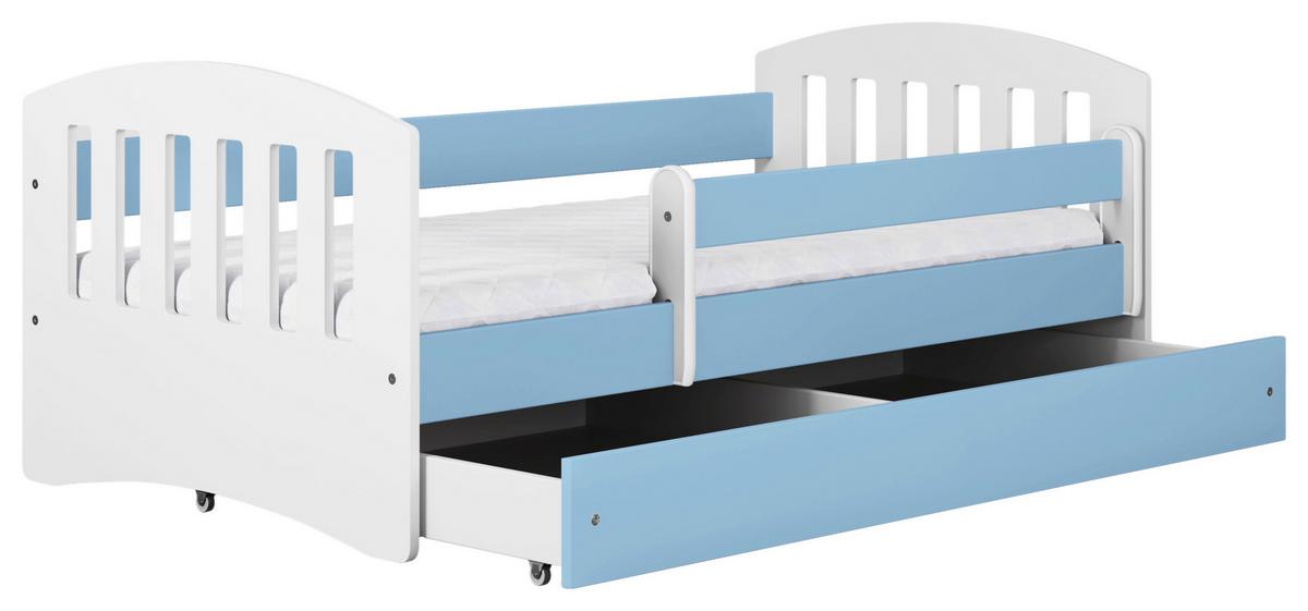 KINDER-/JUNIORBETT Classic Blau/Weiß 80x160cm - Blau/Birkefarben, MODERN, Holz/Holzwerkstoff (80/160cm) - MID.YOU