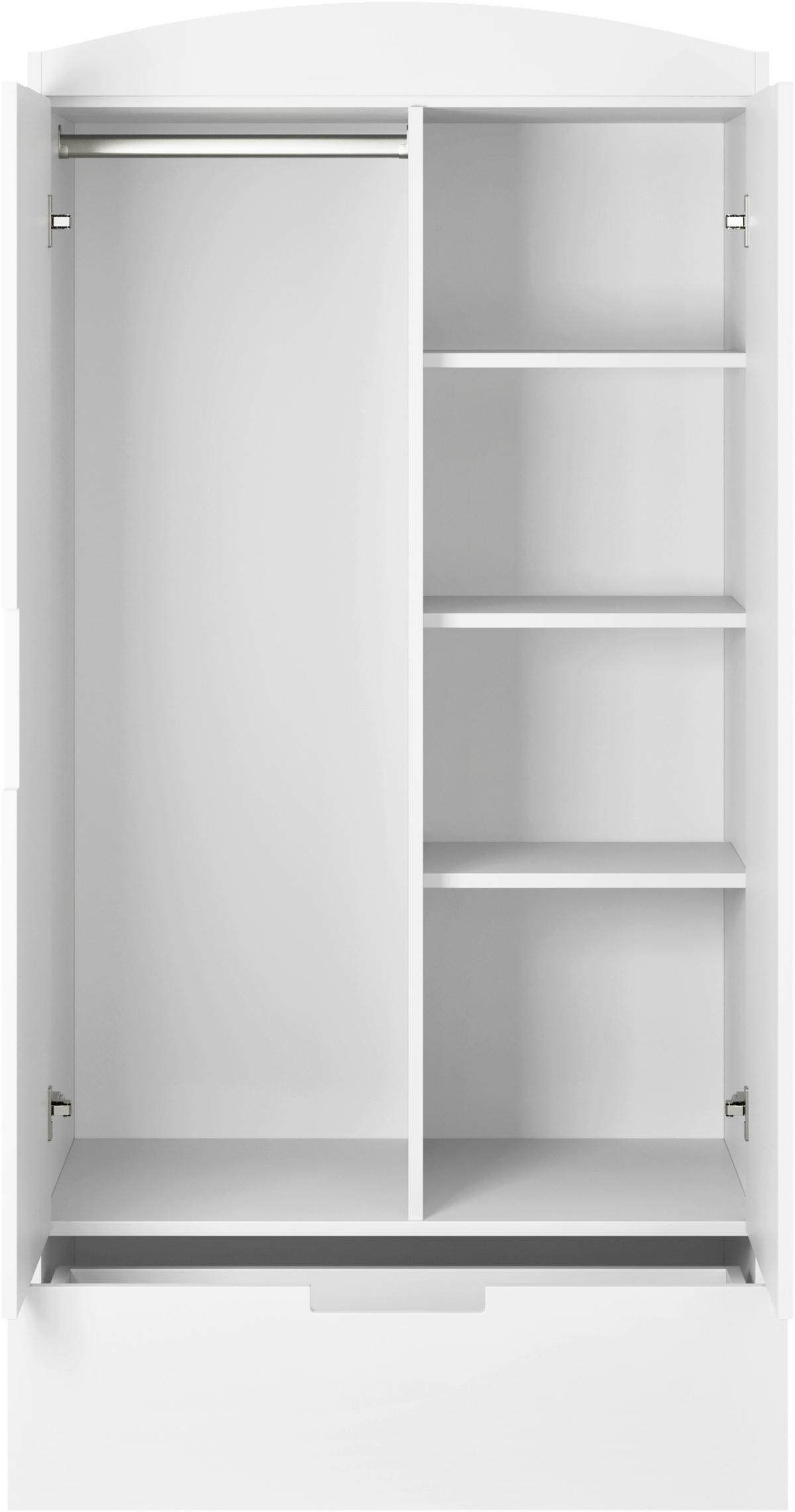 KINDERKLEIDERSCHRANK Classic Weiß B: 90cm - Weiß, MODERN, Holzwerkstoff (90/183,5/52cm) - MID.YOU