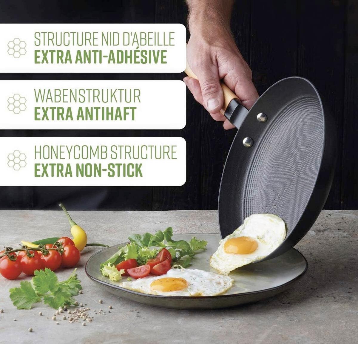 Gusseisenpfanne Qulinart Gusseisen, Eiche, Ø: 24cm - Schwarz, Basics, Holz/Metall (24/12,5/12,5cm)