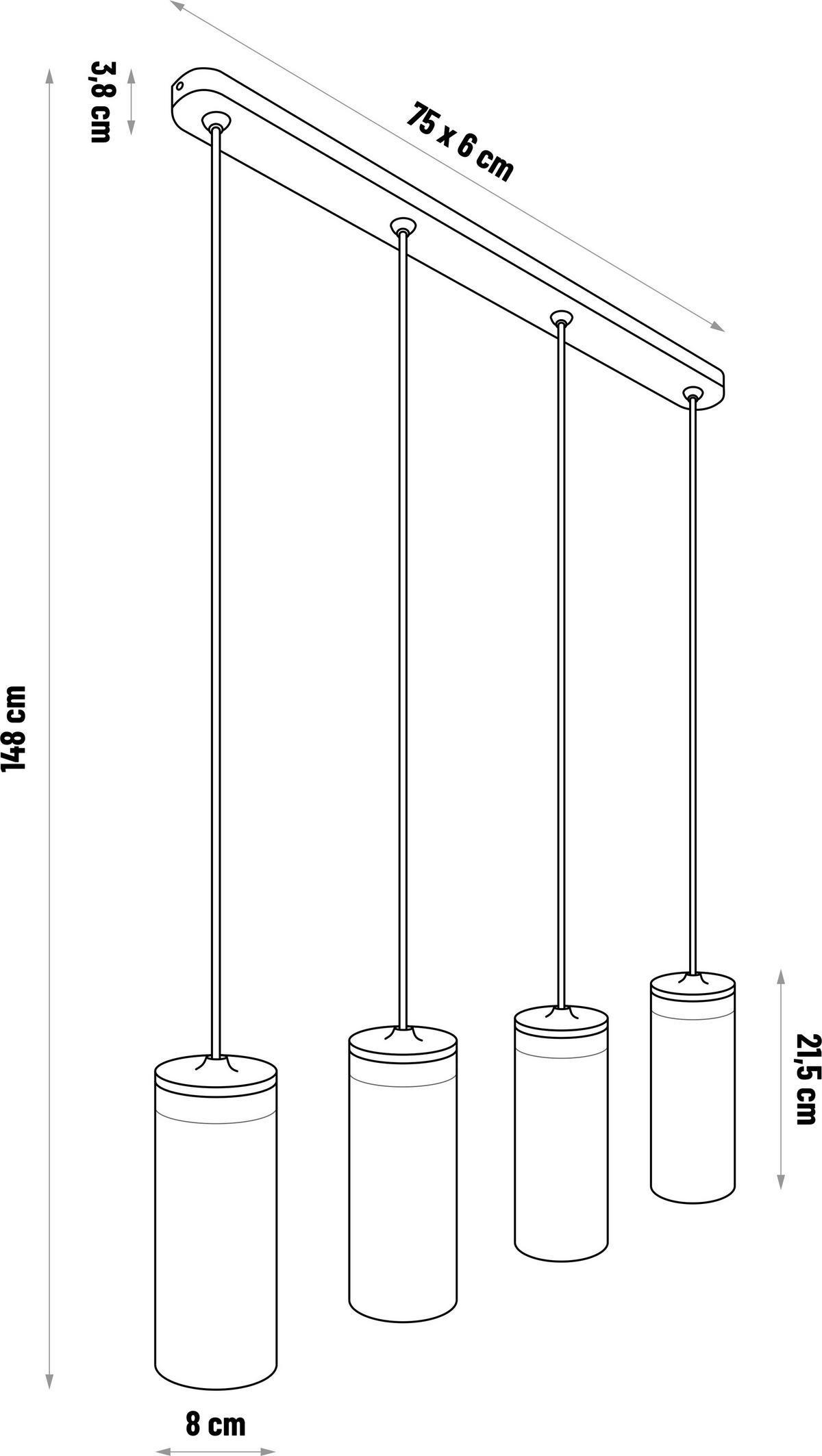 Hängeleuchte 8533409 Barrel 4 - Natur, Holz (75/100cm)