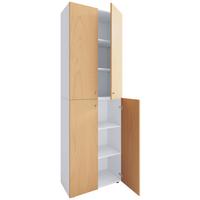 SCHUHSCHRANK Lona Weiß Buchefarben Dekor - Buchefarben/Schwarz, Design, Holzwerkstoff (70/220/40cm) - MID.YOU