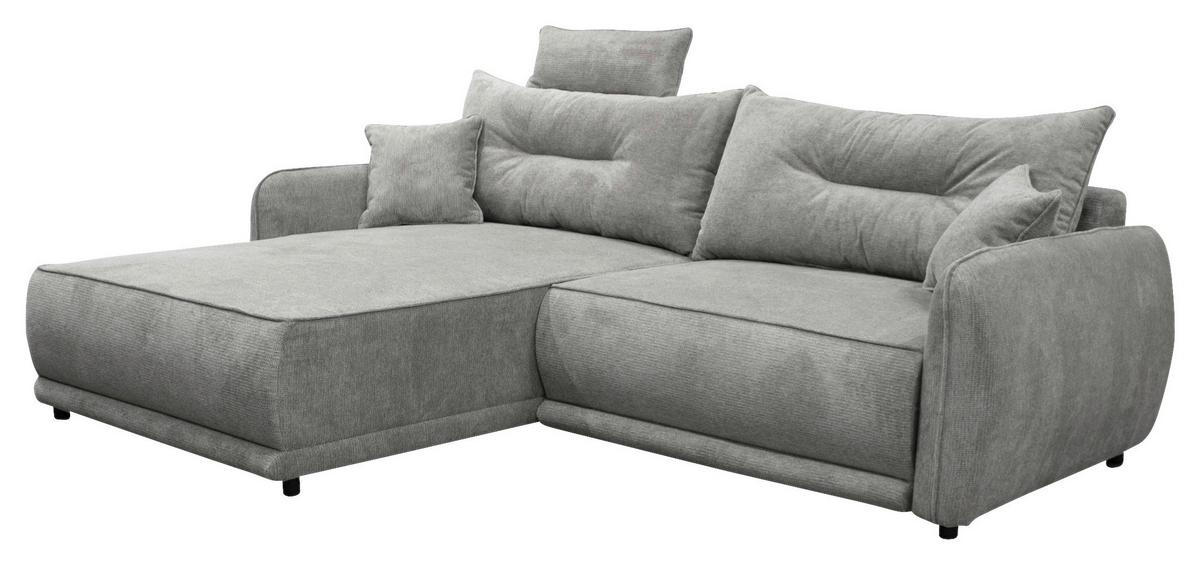 Ecksofa Fresh Grau 195x264 cm - Beige/Schwarz, Design, Textil (195/264cm) - MID.YOU
