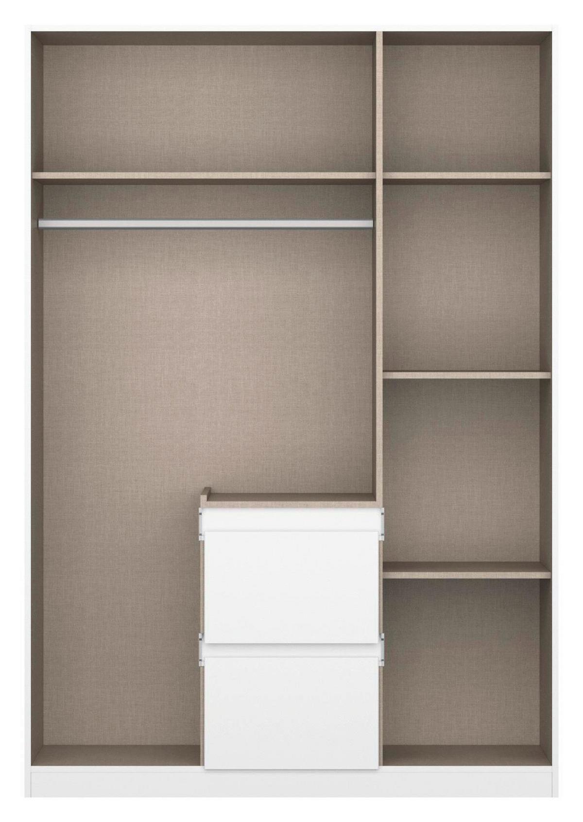 Nidda B: 136 cm Weiß Nidda - Weiß, Basics, Holzwerkstoff (136/197/54cm) - Rauch Möbel