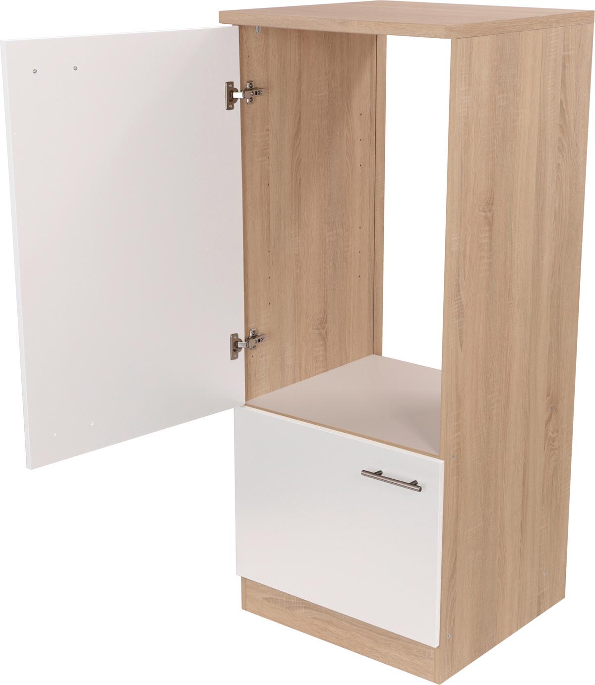 Geräteumbauschrank Merle Weiß, Eiche Dekor B:60cm - Eichefarben/Weiß, Basics, Holzwerkstoff (60/144,8/60cm) - Respekta