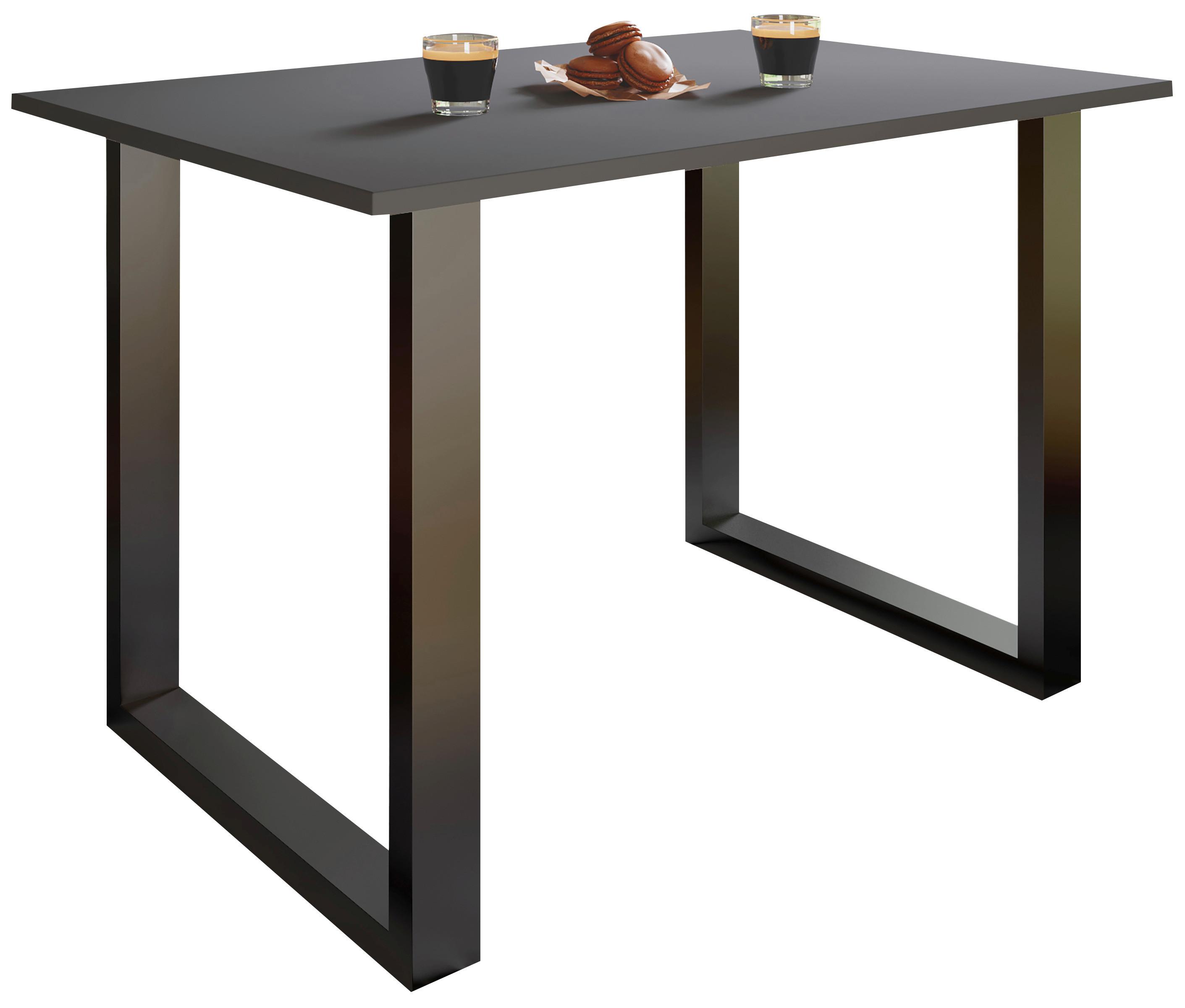 JÍDELNÍ STŮL XONA - černá/antracitová, Design, kov/kompozitní dřevo (110/80/76cm) - MID.YOU