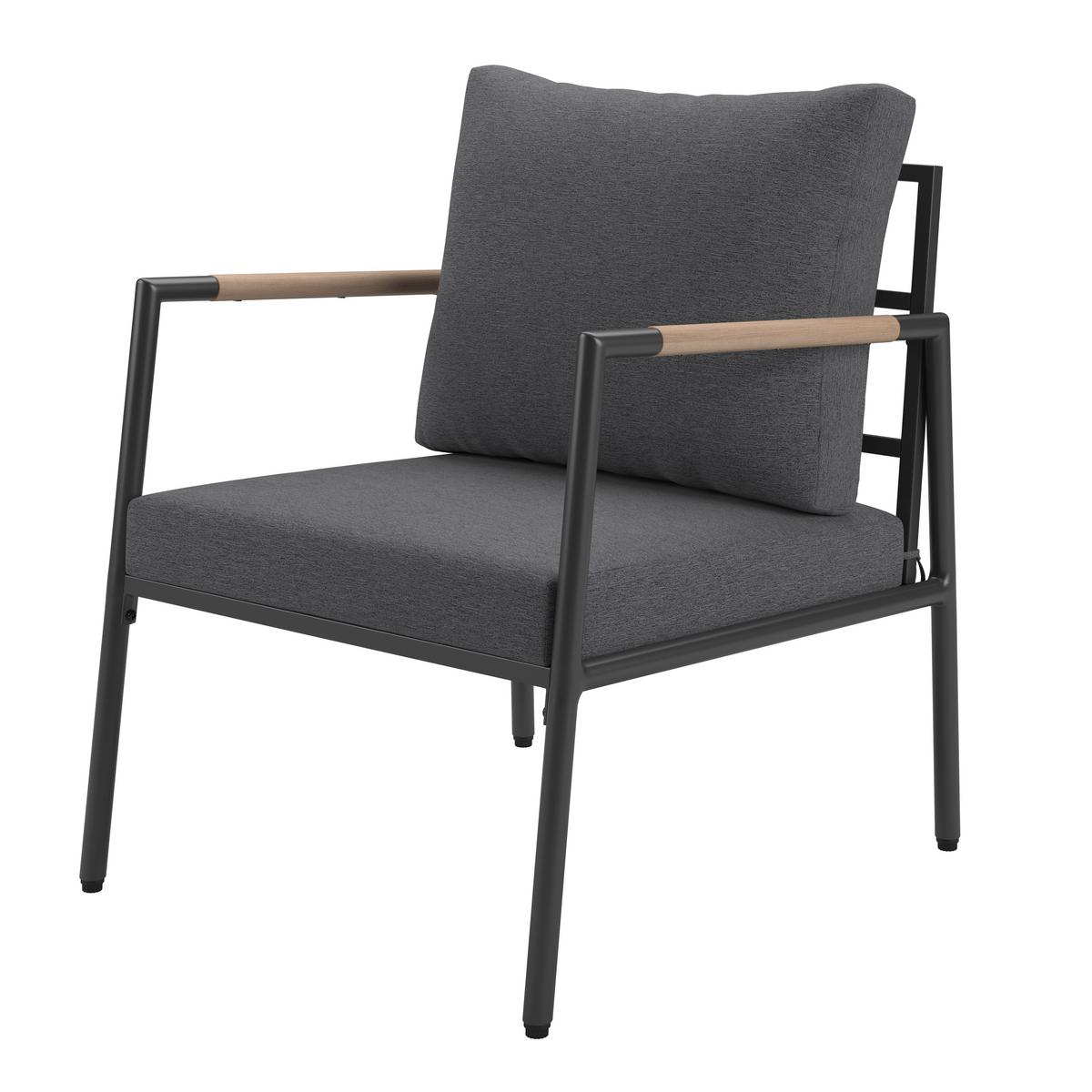 Loungegarnitur Aruba - Dunkelgrau/Anthrazit, MODERN, Holz/Textil (100/39/52cm) - Beldano