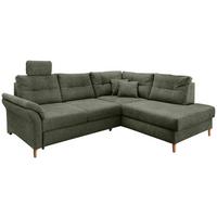 Ecksofa Brizzini Dunkelgrün S: 264x206 cm - Dunkelgrün/Naturfarben, MODERN, Textil (264/206cm) - Livetastic