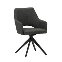 Stuhl Asher Anthrazit, B: 54,5 Cm - Anthrazit/Schwarz, MODERN, Textil/Metall (54,5/85/61,5cm) - MID.YOU