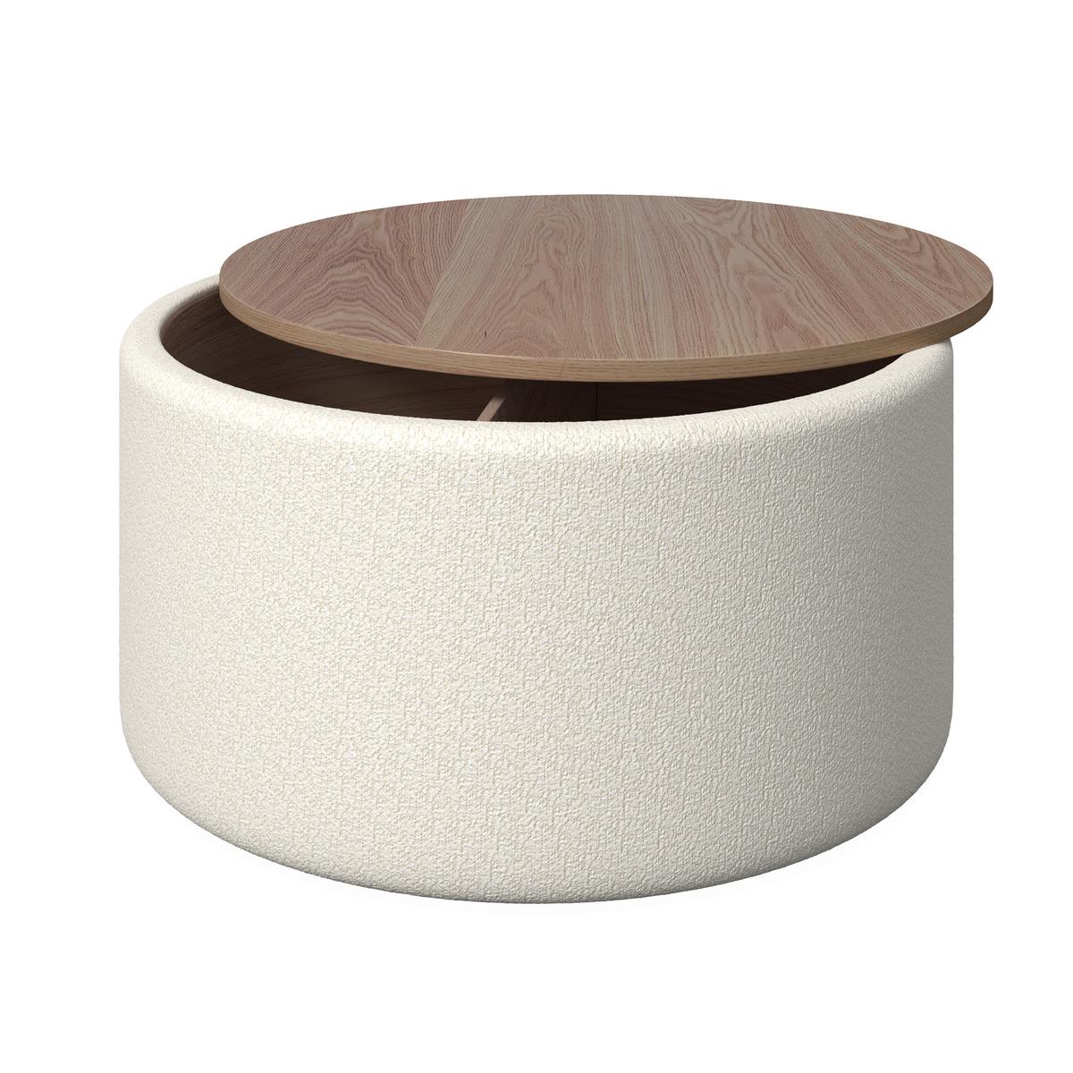 Konferenční stolek Elliot, P: 70 cm - bílá/přírodní barvy, Moderní, dřevo/kompozitní dřevo (70/70/35cm) - Bessagi Home