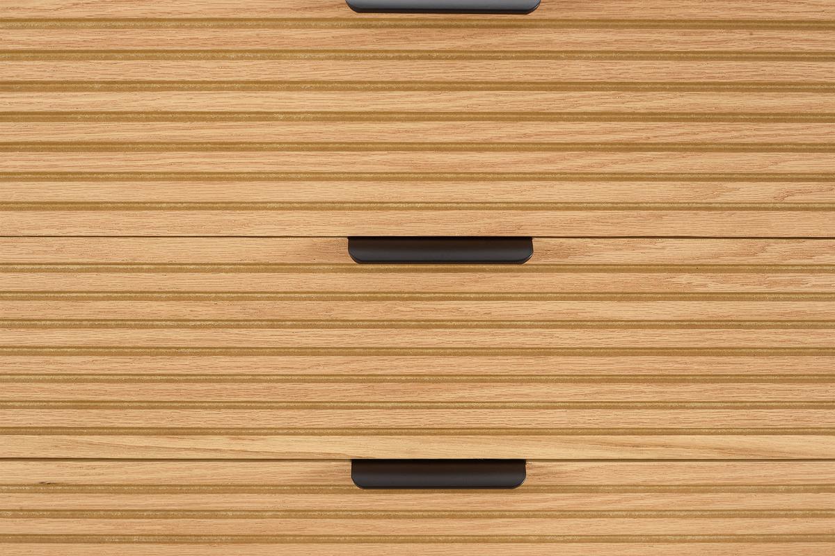 Kommode Schwarz, Eiche Dekor B: 80cm - Eichefarben/Schwarz, Design, Holz/Holzwerkstoff (80/113/40cm) - Livetastic