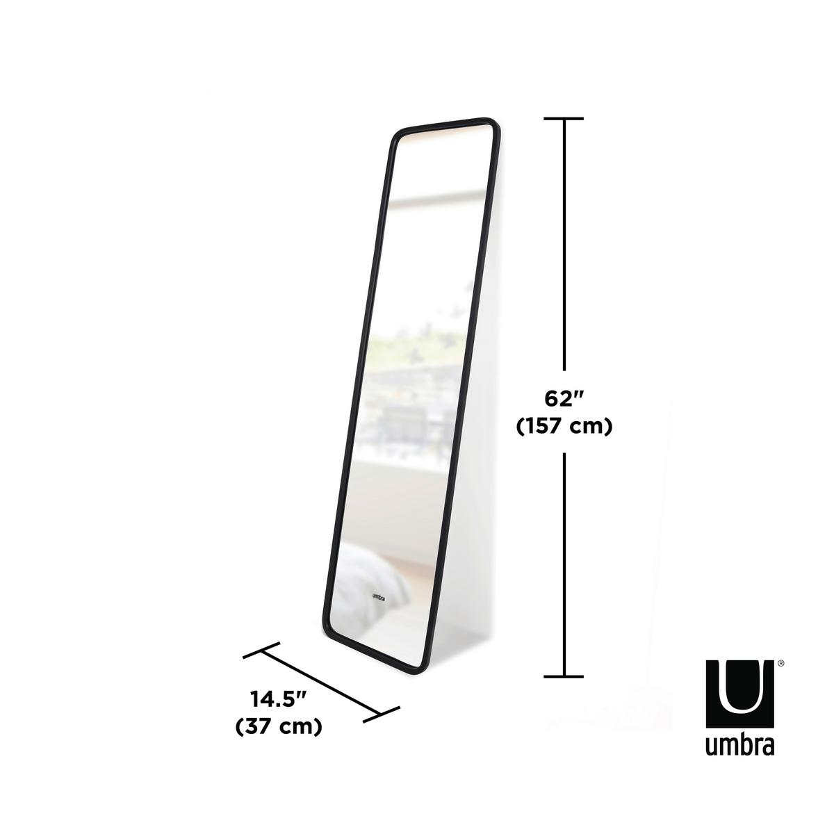 Standspiegel Schwarz B: 37 cm - Schwarz, Basics, Glas/Kunststoff (37/157/5cm) - Umbra