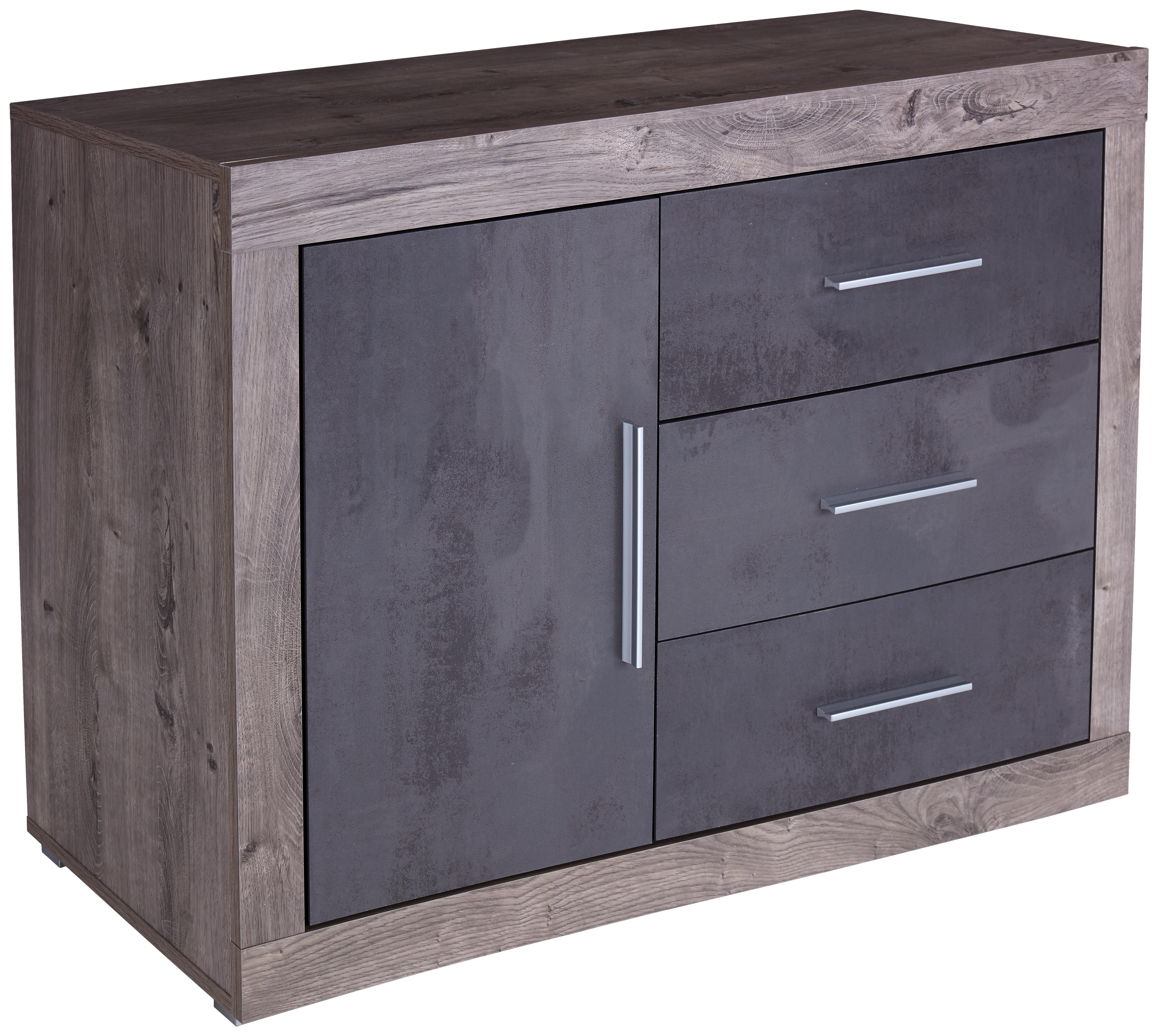 Komód Frame - Tölgyfa/Fehér, konvencionális, Faalapú anyag (122/75/42cm)