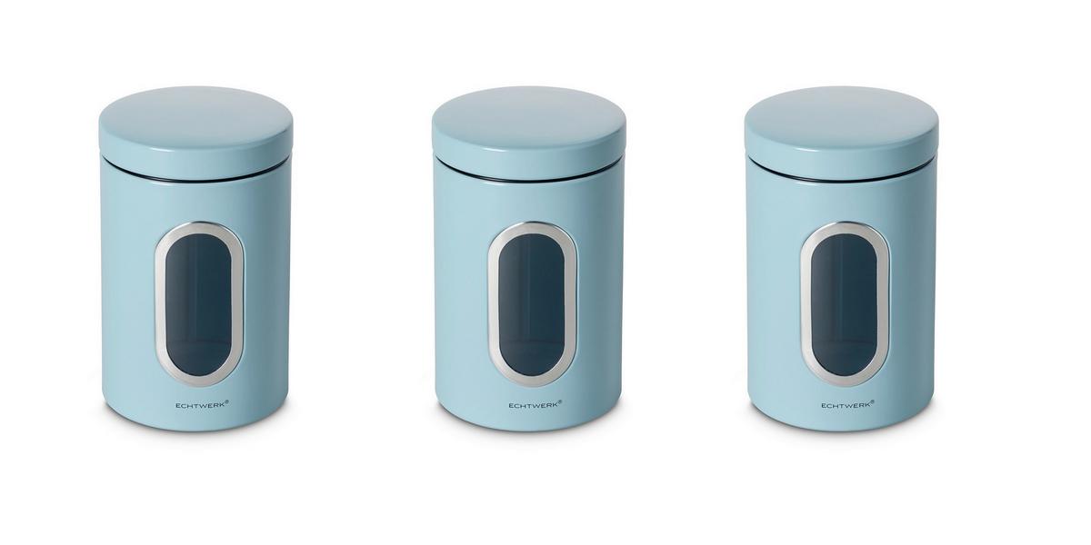 SADA DÓZ NA POTRAVINY EW-CS-1063 - svetlomodrá, Basics, kov (11/17,50cm) - Echtwerk