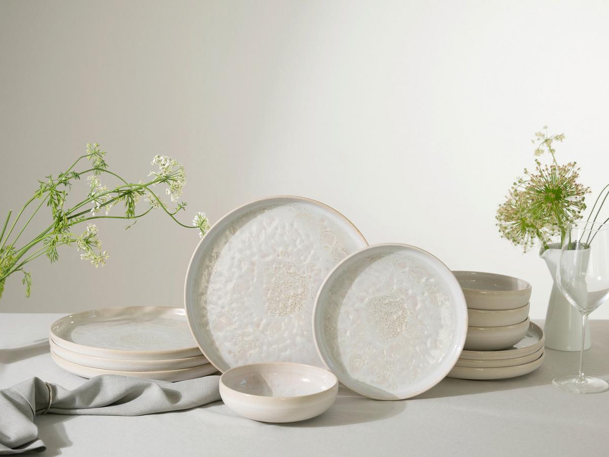 Tafelserviceset YUKi Steinzeug, Weiß, 12 -Teilig. - Weiß, Basics, Keramik - Creatable
