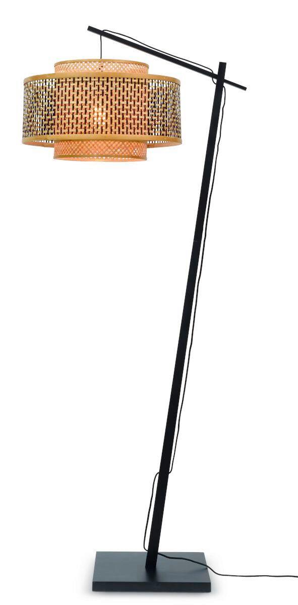 Stehleuchte Bhutan/F/Ad/B/5030/Bn - Schwarz/Naturfarben, Trend, Holz (176/30/75cm) - Good & Mojo