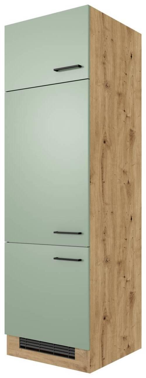 Geräteumbauschrank Cara Eiche Artisan/Dekor B: 60 cm - Eiche Artisan/Grün, KONVENTIONELL, Holzwerkstoff (60/200/57cm) - FlexWell