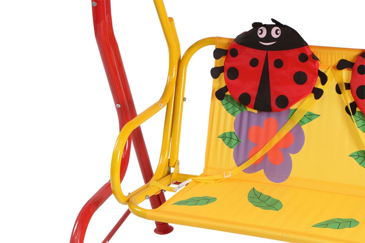 Kinder-Hollywoodschaukel Stahl, Rot - Rot, MODERN, Textil/Metall (115/118/75cm) - Siena Garden