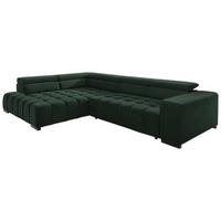 Eckschlafsofa Elias Neu Grün S: 201 cm - Schwarz/Grün, Design, Textil (201/307cm) - Livetastic