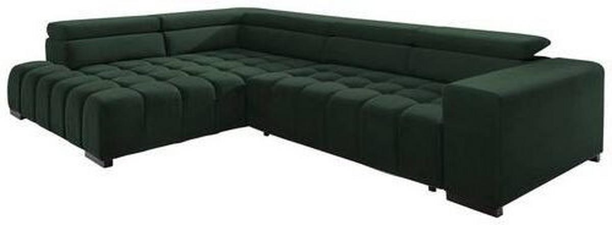 Eckschlafsofa Elias Neu Grün S: 201 cm - Schwarz/Grün, Design, Textil (201/307cm) - Livetastic