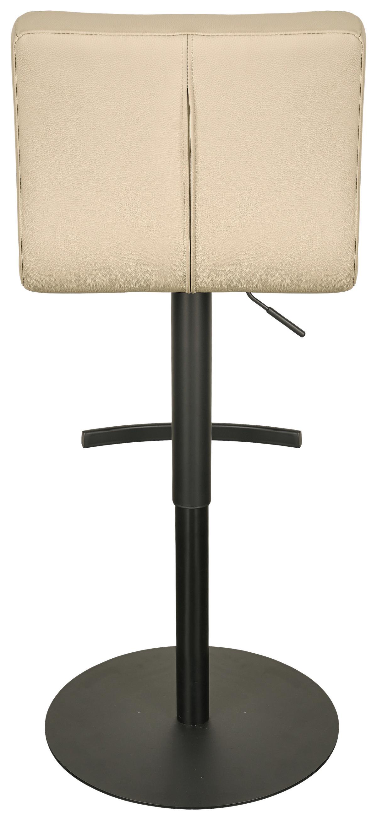 Barhocker Triest Beige B: 43 cm - Beige/Schwarz, MODERN, Leder/Metall (43/92/113/51,5cm) - Livetastic