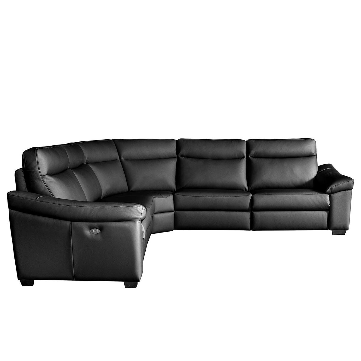 Ecksofa Dakar Schwarz B: 299x299 Cm - Schwarz, Design, Leder (299/299cm) - Livetastic