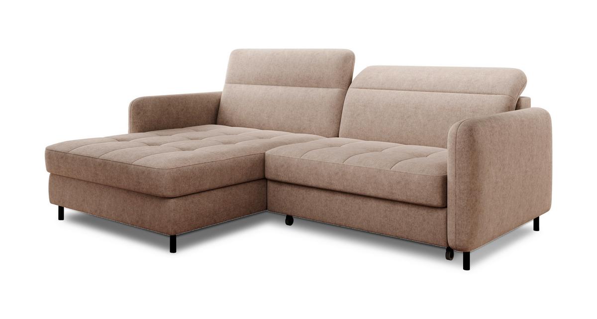 Ecksofa Gomsi Beige S: 165x228 cm - Beige/Schwarz, Design, Textil (165/228cm) - MID.YOU