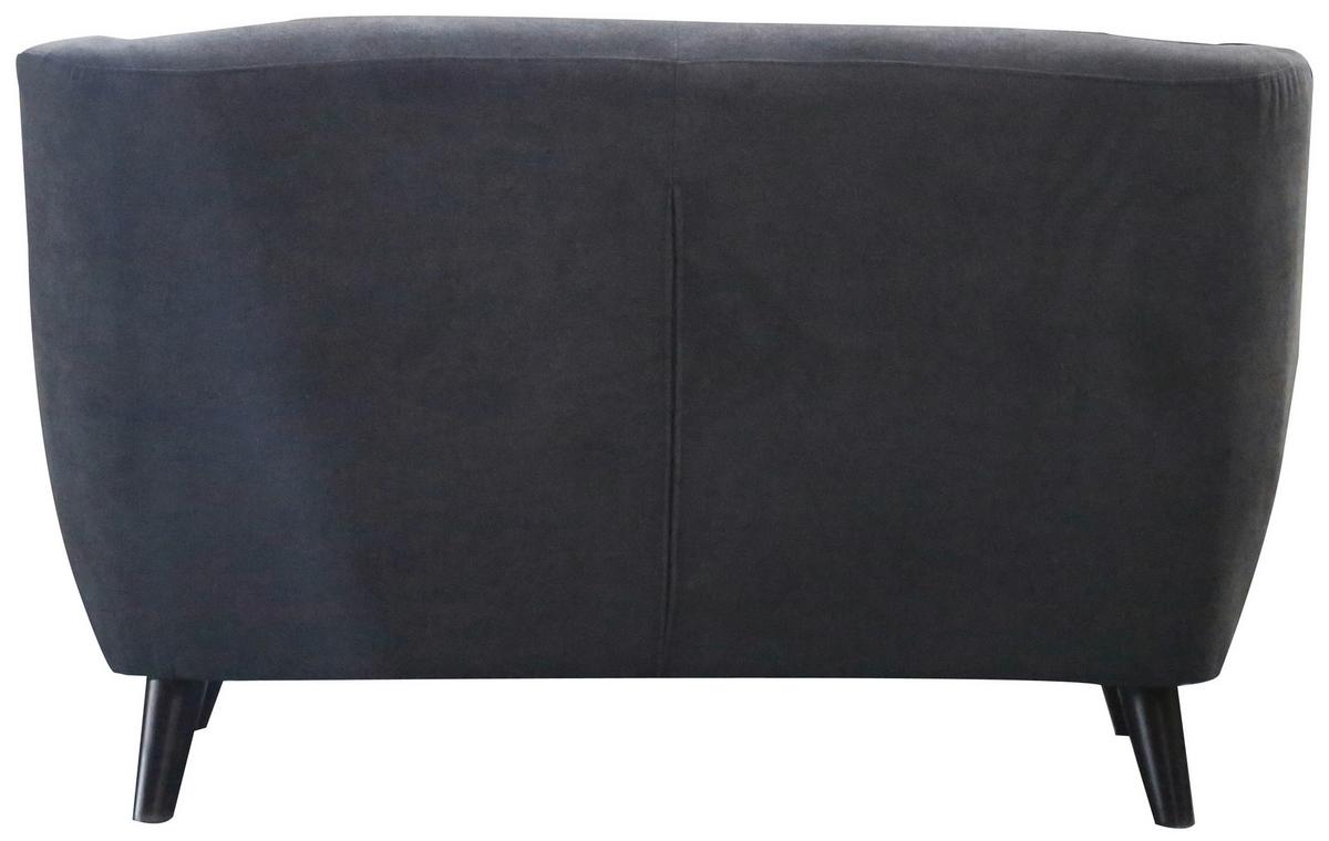 2-Sitzer-Sofa Monaco Dunkelgrau - Dunkelgrau/Schwarz, MODERN, Textil (134/82/80,5cm) - Luca Bessoni