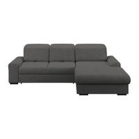 Ecksofa mit Bettfunktion Malaga new Chenille graphit - Schwarz/Graphitfarben, KONVENTIONELL, Textil (286/203cm) - Ondega