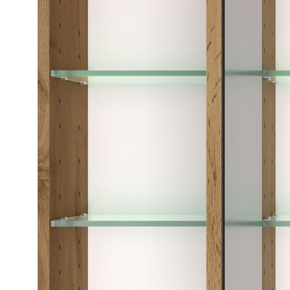 Badmöbel-Set 2-Tlg. inkl. LED Manchester B: 60cm Eichefarben - Eichefarben, MODERN, Holzwerkstoff (60cm) - Held